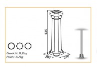 DC-80SQUA B~~UITEINDE VOOR KOLOM 80MM - SQUARE B