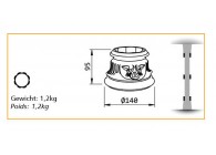 DC-80R FLEUR 3~~RING VOOR KOLOM 80MM - FLEUR 3