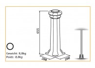 DC-100SQUA A~~UITEINDE VOOR KOLOM 100MM - SQUARE A