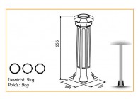 DC-80SQUAROY A~~UITEINDE VOOR KOLOM 80MM - SQUARE ROYAL A