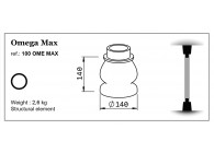 DC-100OME MAX~~UITEINDE VOOR KOLOM 100MM - OMEGA MAX