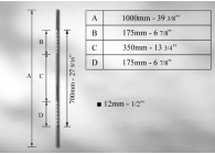 B9201~~SPIJL # 12MM - LENGTE 1000 MM.