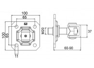 GOND REGLABLE AVEC PLATINE  DOUILLE A SOUDER M20