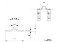 289I-6M~~GRONDRAIL RAPIDO TE SCHROEVEN - 6 M. INOX