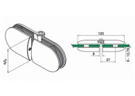 Charnière de portillon, fixat. s/ verre 6 - 12,76