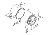 Embase murale p/ tube Ø 42,4 mm