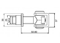 120-M16~~SCHARNIER MET U-BEUGEL EN INLASBUS - M16