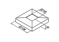 Cache embase  pour tube 40x40mm,