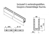 L=5m,EG Smart,profil de sol,mont.au sol,alu,laqué 9005 struc