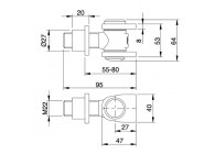 164-2 CHARNIERE REGLABLE M22