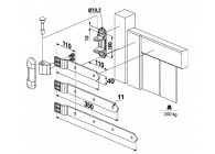 3DW-350-HDG-ALUM~~P00006844 - Prijs per set van 2-scharnier 3-dimensioneel regelbaar 350mm