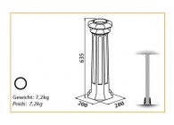 DC-100SQUAROY B~~UITEINDE VOOR KOLOM 100MM - SQUARE ROYAL B