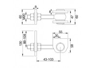 178-M20~~REGELBAAR SCHARNIER VOOR 180 GRADEN OPENING IN M20 - 125Kg