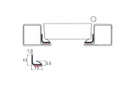 10-4190~~Aanslagrubber voor HOP profiel, PVC coextrusie L=2200mm