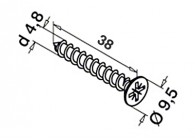 230210-038~~QS-7 VERZONKEN PLAATSCHROEF MET KRUISGLEUF  - 50stuks