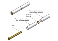 LPMS060~~LASPAUMEL IN STAAL - LOSSE PIN EN SLUITRING IN MESSING