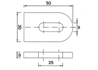 SCH30-50~~BEVESTIGINGSPLAATJE IN STAAL