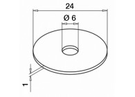 Cale caoutchouc pour adaptateur de verre Ø 24 mm,