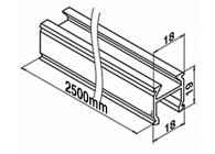 155092-025~~2500MM - LED draagprofiel voor u-profielbuis Ø42,4 mm,