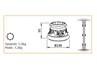 DC-80R FLEUR 2~~RING VOOR KOLOM 80MM - FLEUR 2