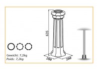 DC-80SQUAROY B~~UITEINDE VOOR KOLOM 80MM - SQUARE ROYAL B