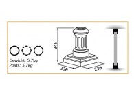 DC-80TRADROY A~~UITEINDE VOOR KOLOM 80MM - TRADITION ROYAL A