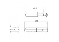 LPMS200~~LASPAUMEL IN STAAL - LOSSE PIN EN SLUITRING IN MESSING