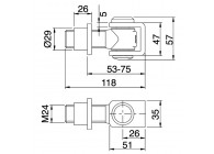 120I-M24~~Regelbaar scharnier met inlasbus M24