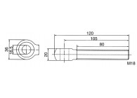 P00003158 - Prix par pièce,achat par 50 pcs-boulon à oeil avec écrous-M18