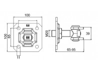 GOND REGLABLE AVEC PLATINE ET ECROU A VISSER M20