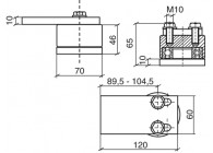 86I-G~~Inox Scharnier met kogellager. Zware uitvoering. Dia 70