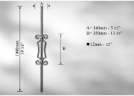 BALUSTRE # 12MM - LONGUEUR 1000MM