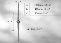 BALUSTRE MARTELE # 14 MM - LONGUEUR 1000MM