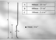 BARREAU GALBE  # 14MM - LONGUEUR 900MM