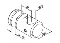 Adaptateurs pour verre, 25 mm, tube Ø 16 mm,