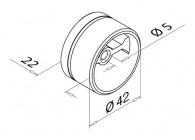 Adaptateur pour main-courante bois Ø42mm,