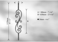 BALUSTRE # 14MM - LONGUEUR 1150MM