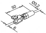 147300-003~~EASY FIX TERMINAL MET GAFFEL, DRAAD 3,2MM