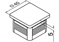 Square-Line - Embout plat p/ poteau carré  40 x 40