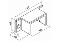 Muurflens voor u-profielbuis, Easy Glass Hybrid