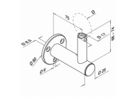 Handrailingsteun, verstelbaar, v. wandbevestiging