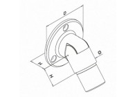 Embase murale, orientable, (0°-50°)