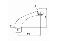 Buissteun, gebogen, Ø42,4 x 2 mm