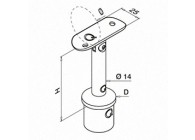 Support de main-courante sur poteau, orientable