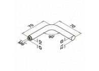 Handrailingsteun steel, 90°, Ø12 mm