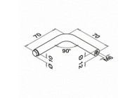 Handrailingsteun steel, 90°, Ø12 mm