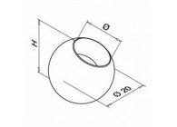 Bouton dornement Ø20 mm, barre Ø12 mm