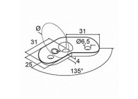 Berceau pour tube, 135°