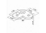 Berceau pour tube, 90°