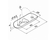 Berceau pour tube, distance du trou 45 mm